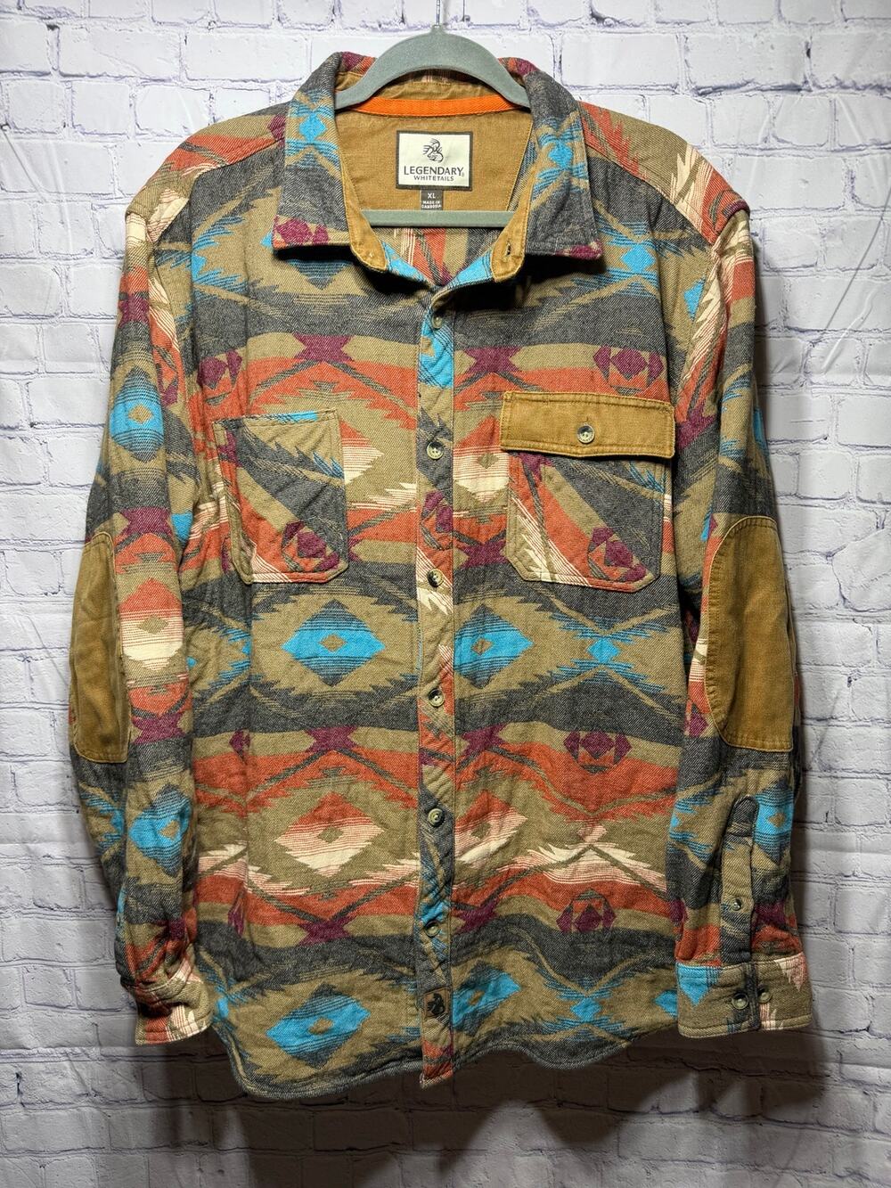 Legendary Heavyweight Flannel Aztec Print Button Down Sz XL Casual Western